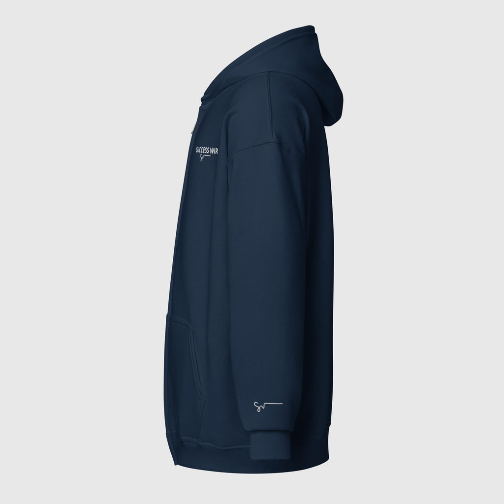 SUCCESS WIRE Heavy Blend Zip Hoodie for Women (Navy Blue)