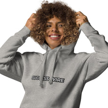 Load image into Gallery viewer, SUCCESS WIRE Embroidered Black/White Logo Hoodie for Women
