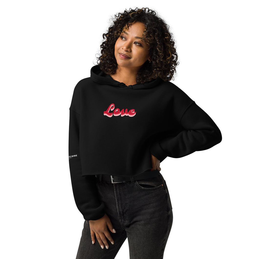 SUCCESS WIRE Love Vibes Crop Hoodie for Women