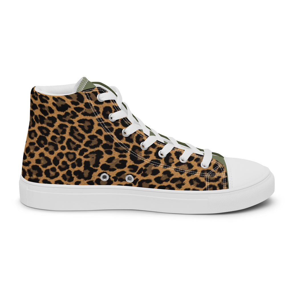 SUCCESS WIRE High Top Leopard Signature Canvas Shoes for Women - White Sole