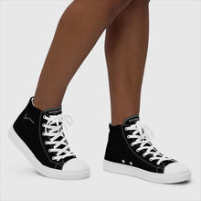 Load image into Gallery viewer, SUCCESS WIRE Signature Black w/White Sole and Laces High Top Canvas Shoes for Women
