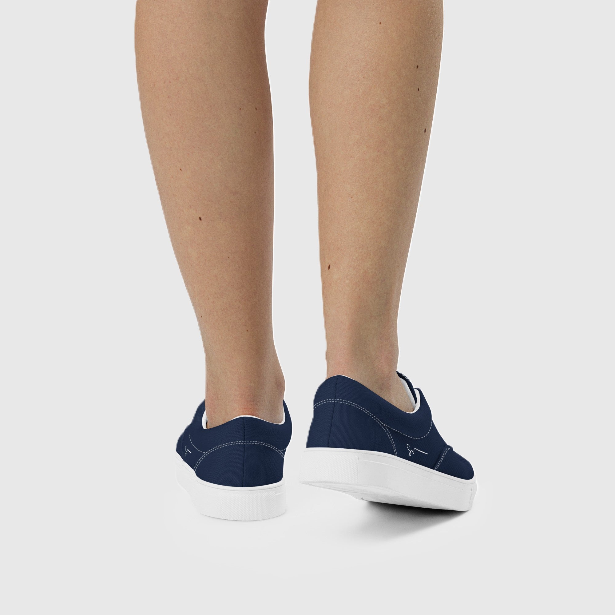 SUCCESS WIRE Classic Lace-up Canvas Shoes for Women - Navy
