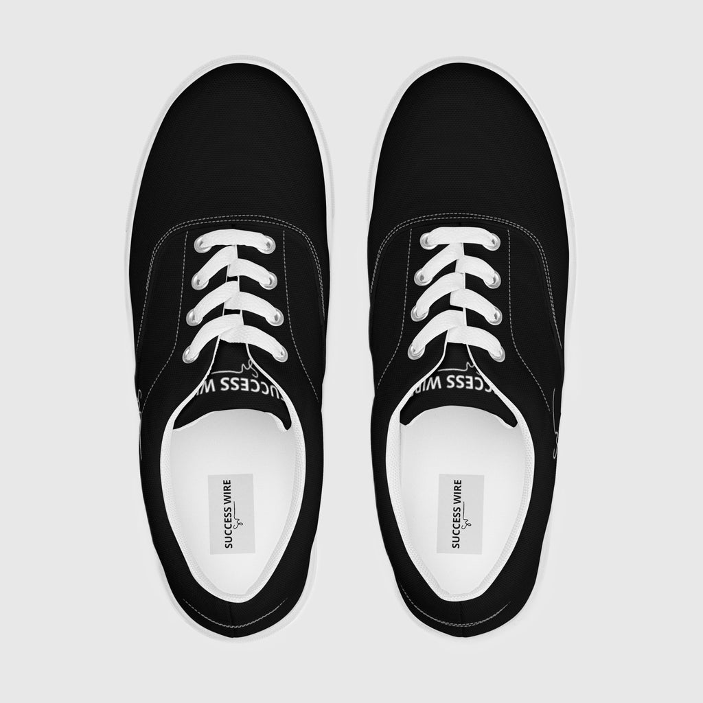 SUCCESS WIRE Classic Lace-up Canvas Shoes for Women - Black