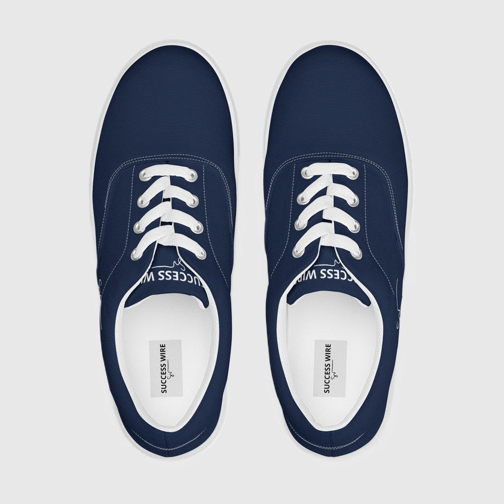 SUCCESS WIRE Classic Lace-up Canvas Shoes for Women - Navy