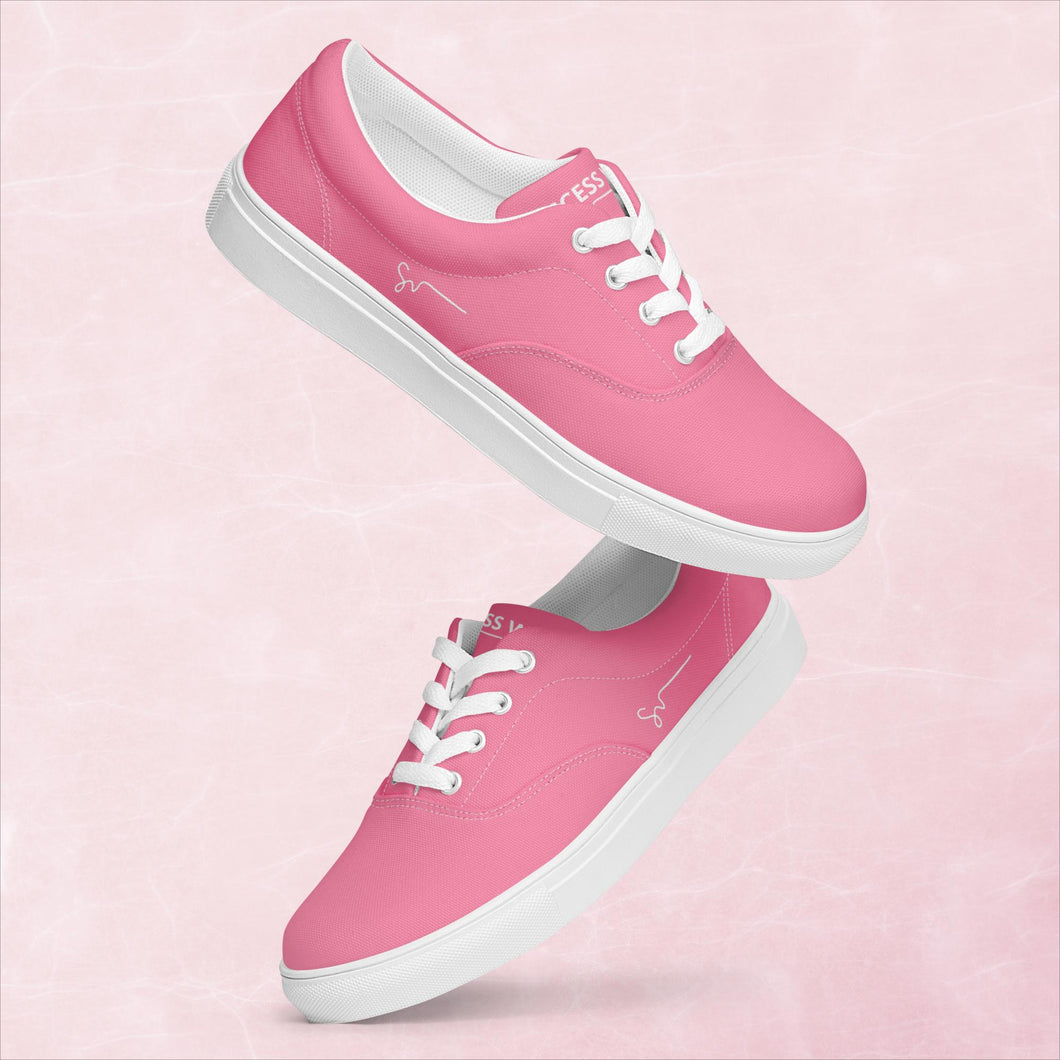 SUCCESS WIRE Classic Lace-up Canvas Shoes for Women - Pink