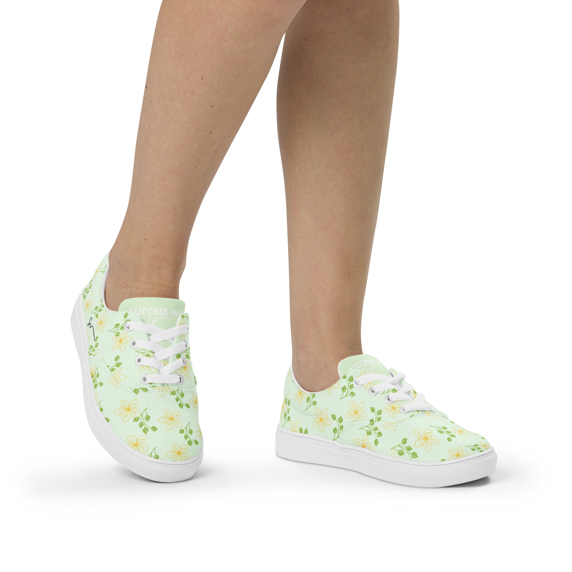 SUCCESS WIRE Blooming Dreams Lace-up Canvas Shoes for Women