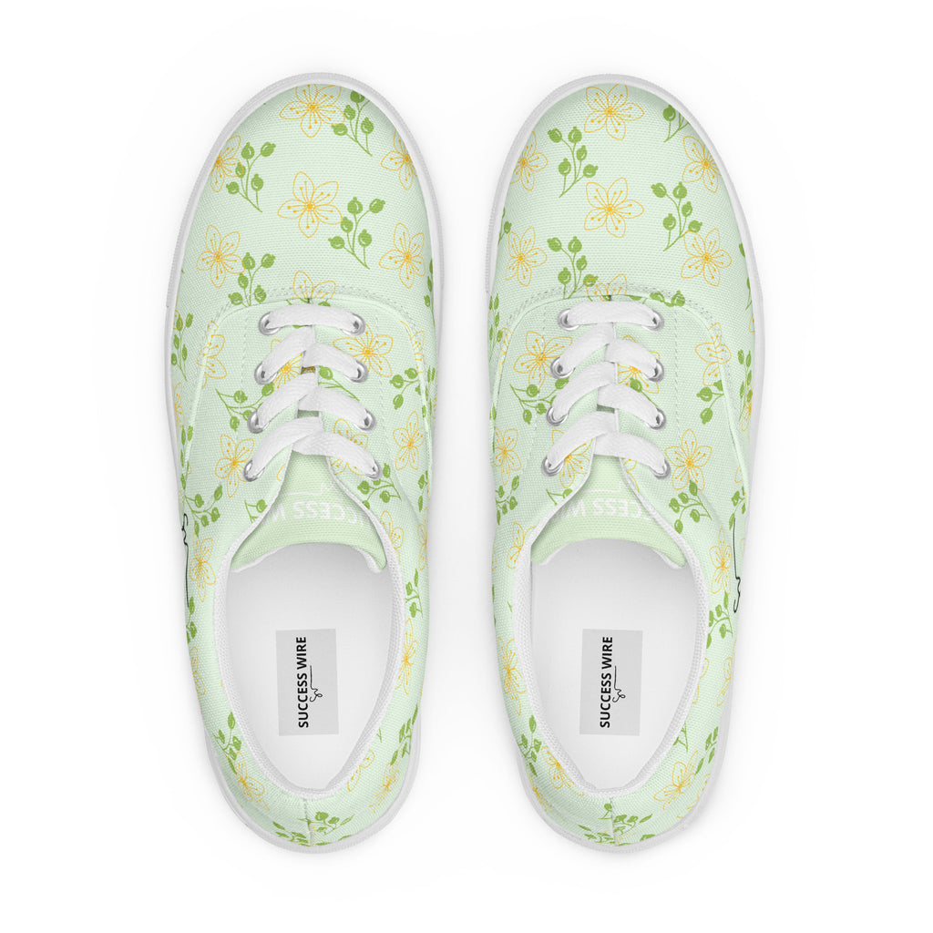 SUCCESS WIRE Blooming Dreams Lace-up Canvas Shoes for Women