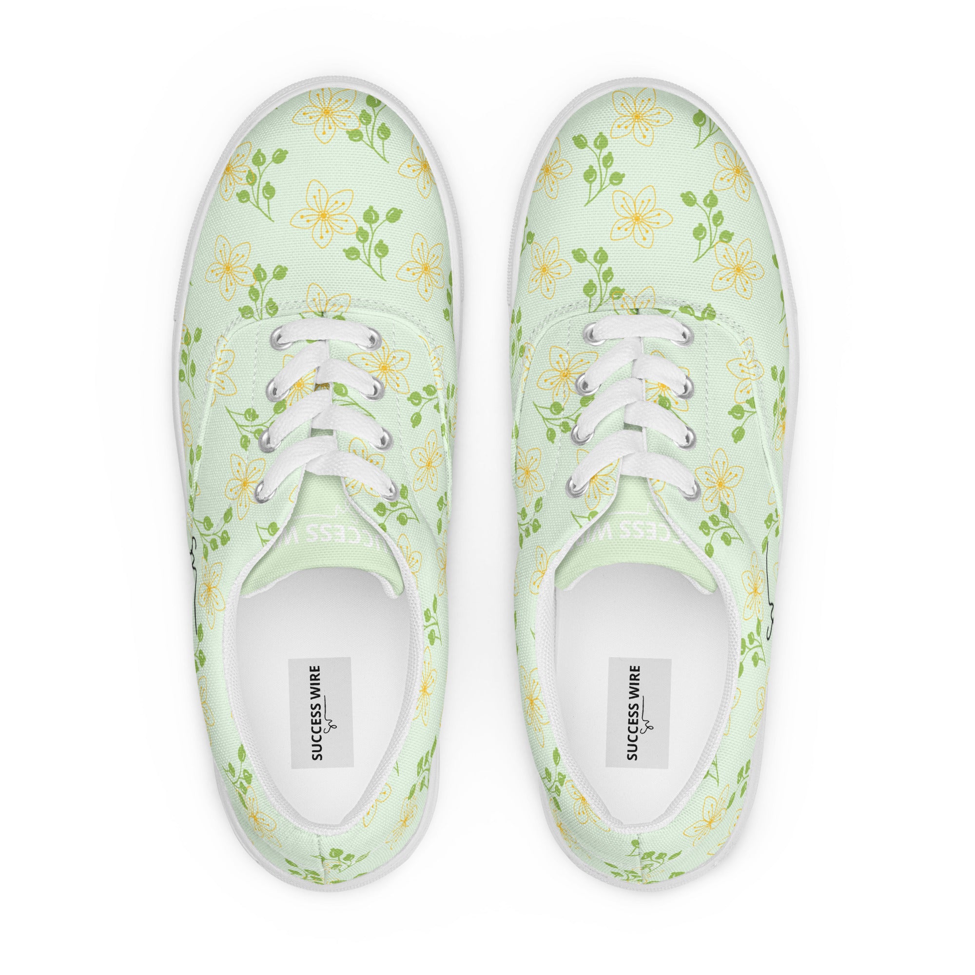 SUCCESS WIRE Blooming Dreams Lace-up Canvas Shoes for Women