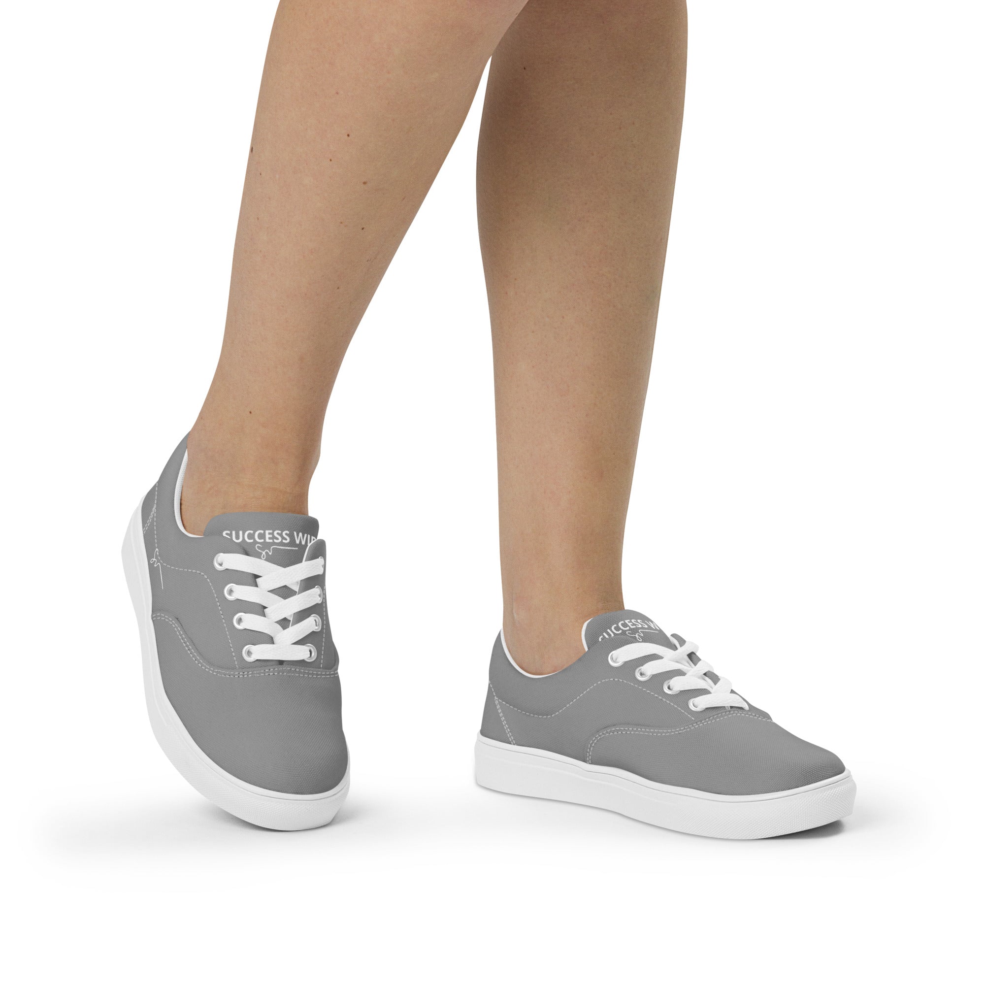 SUCCESS WIRE Classic Lace-up Canvas Shoes for Women - Nobel Gray