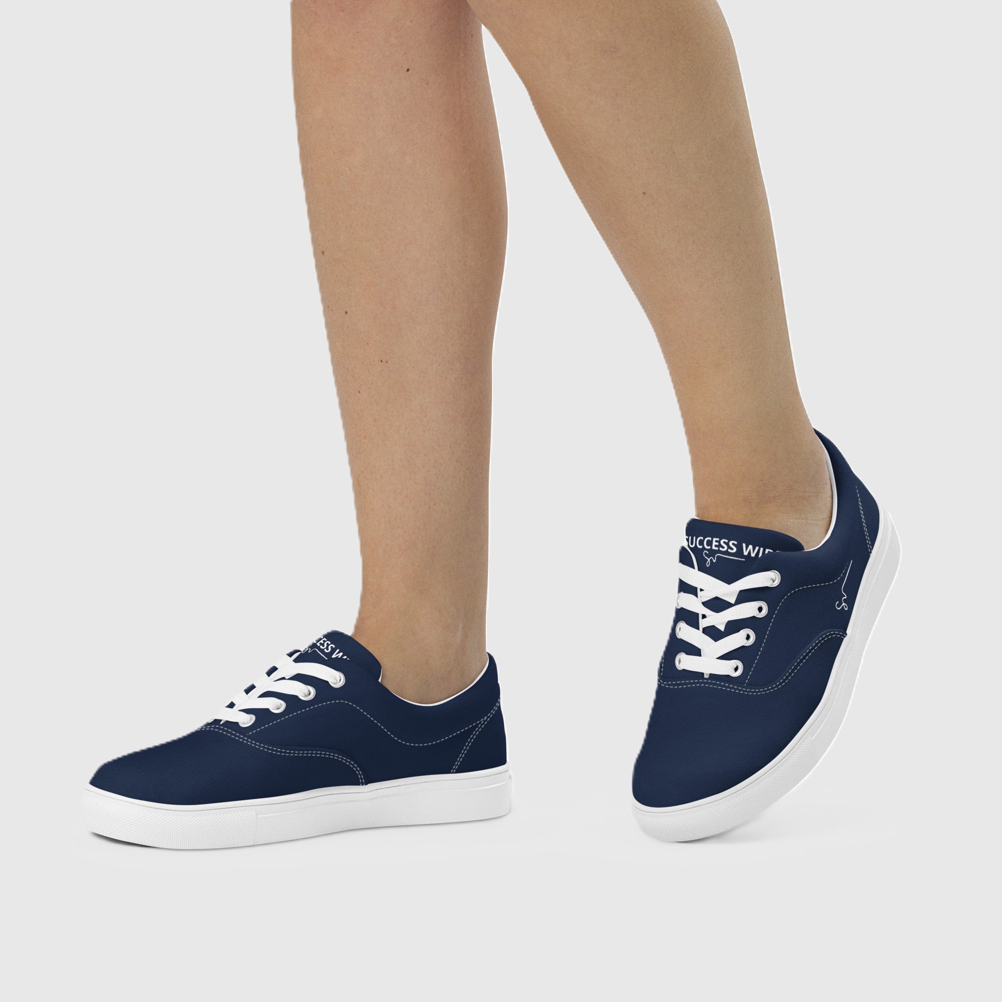 SUCCESS WIRE Classic Lace-up Canvas Shoes for Women - Navy