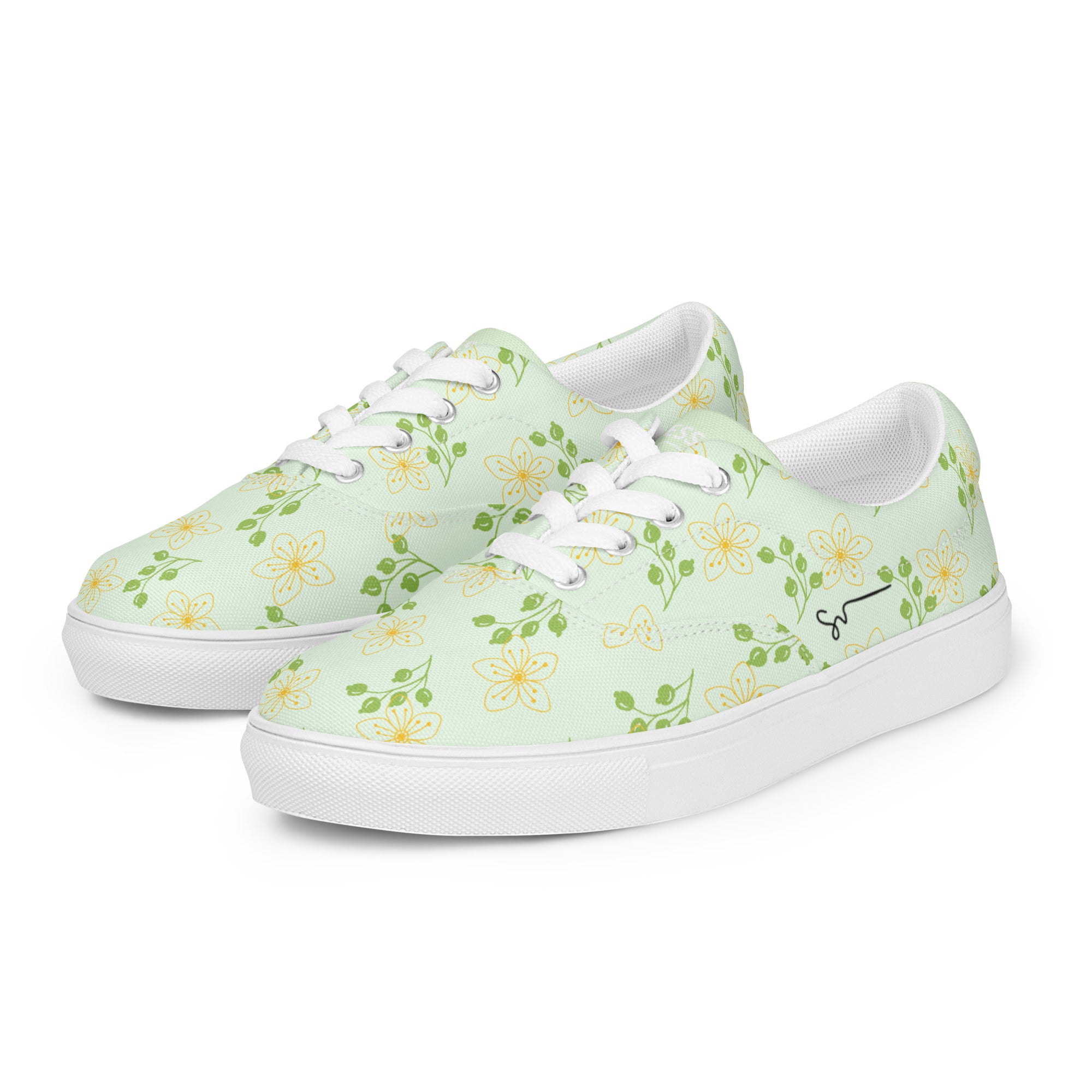 SUCCESS WIRE Blooming Dreams Lace-up Canvas Shoes for Women