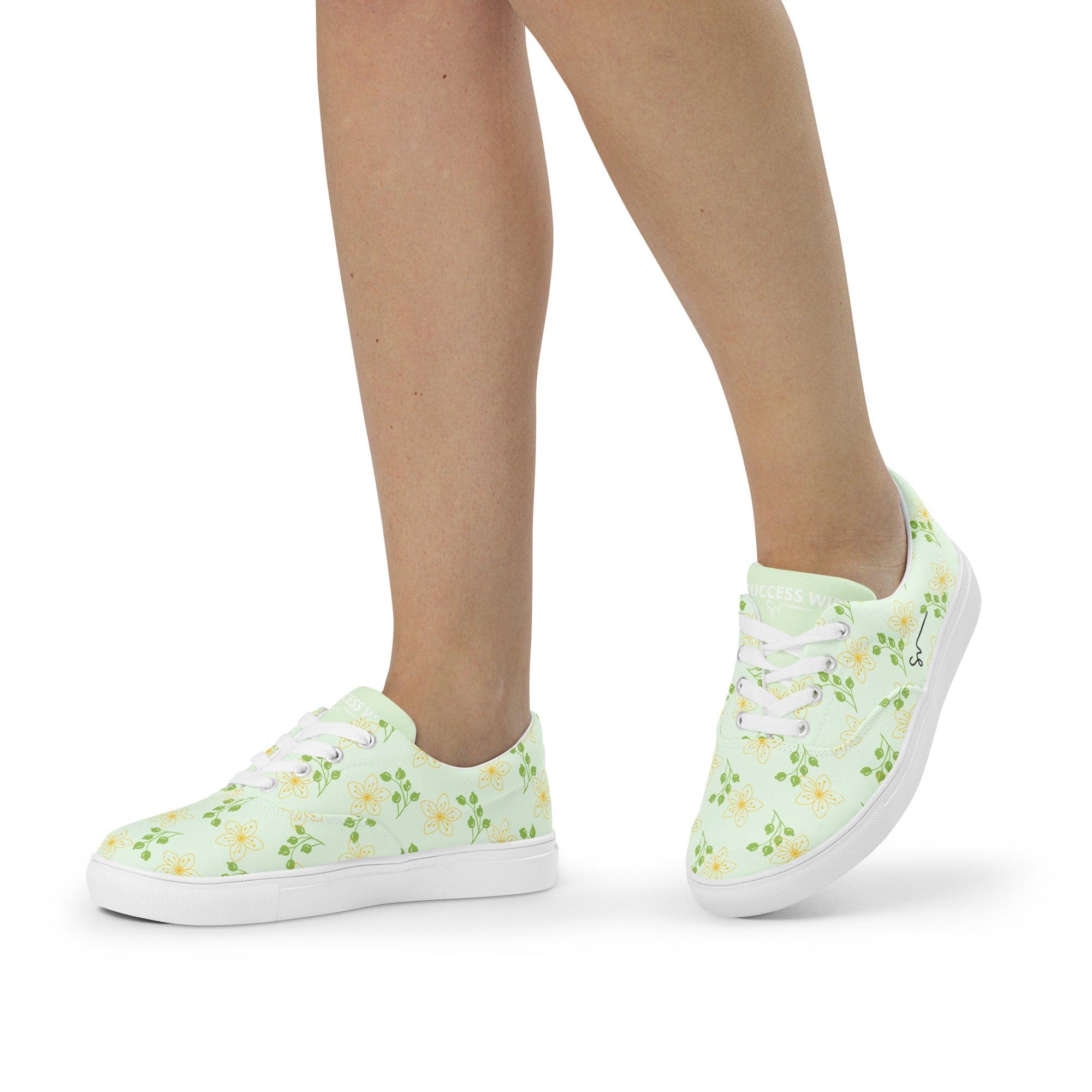 SUCCESS WIRE Blooming Dreams Lace-up Canvas Shoes for Women