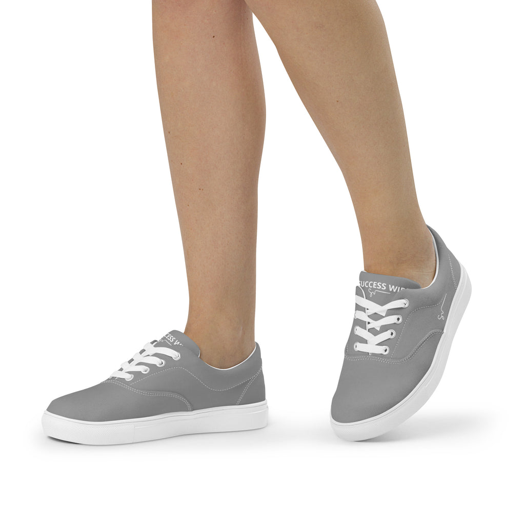 SUCCESS WIRE Classic Lace-up Canvas Shoes for Women - Nobel Gray