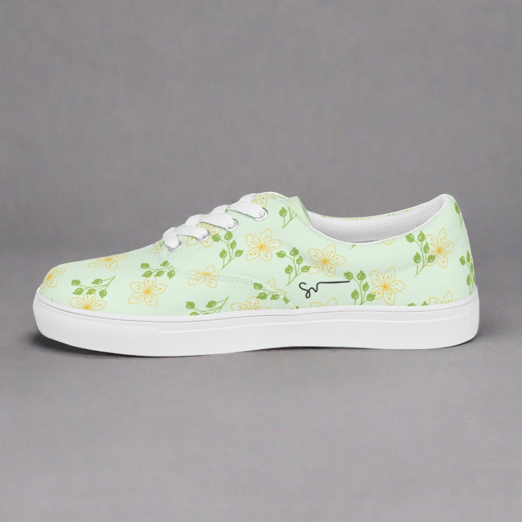 SUCCESS WIRE Blooming Dreams Lace-up Canvas Shoes for Women