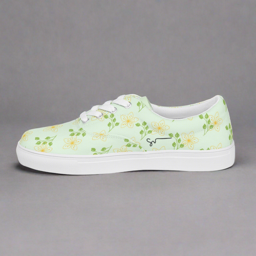 SUCCESS WIRE Blooming Dreams Lace-up Canvas Shoes for Women