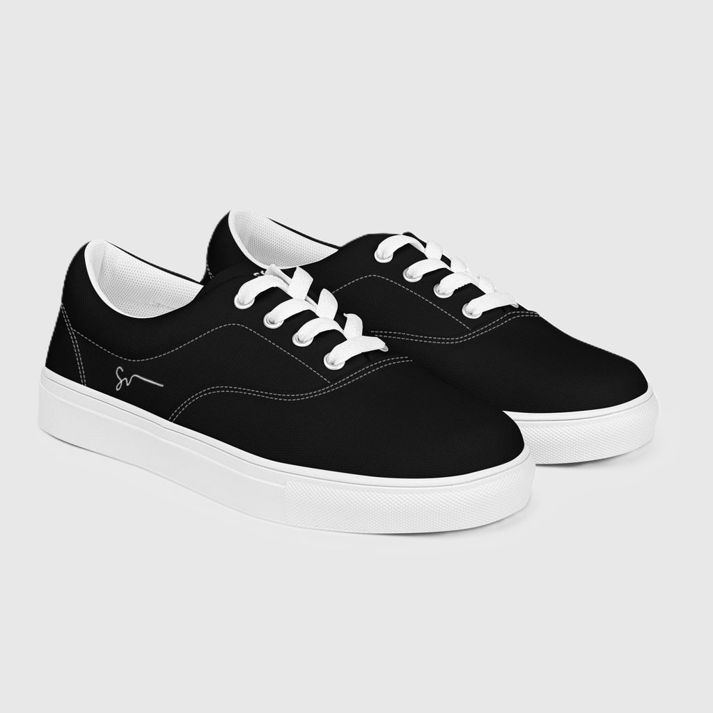 SUCCESS WIRE Classic Lace-up Canvas Shoes for Women - Black