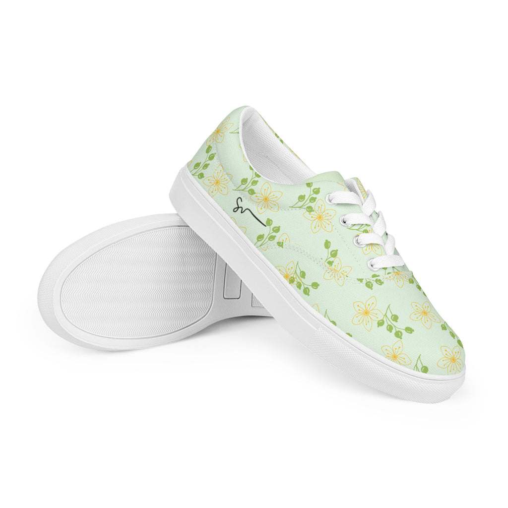 SUCCESS WIRE Blooming Dreams Lace-up Canvas Shoes for Women