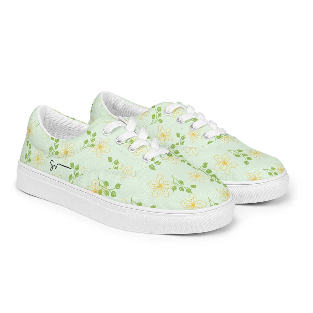SUCCESS WIRE Blooming Dreams Lace-up Canvas Shoes for Women
