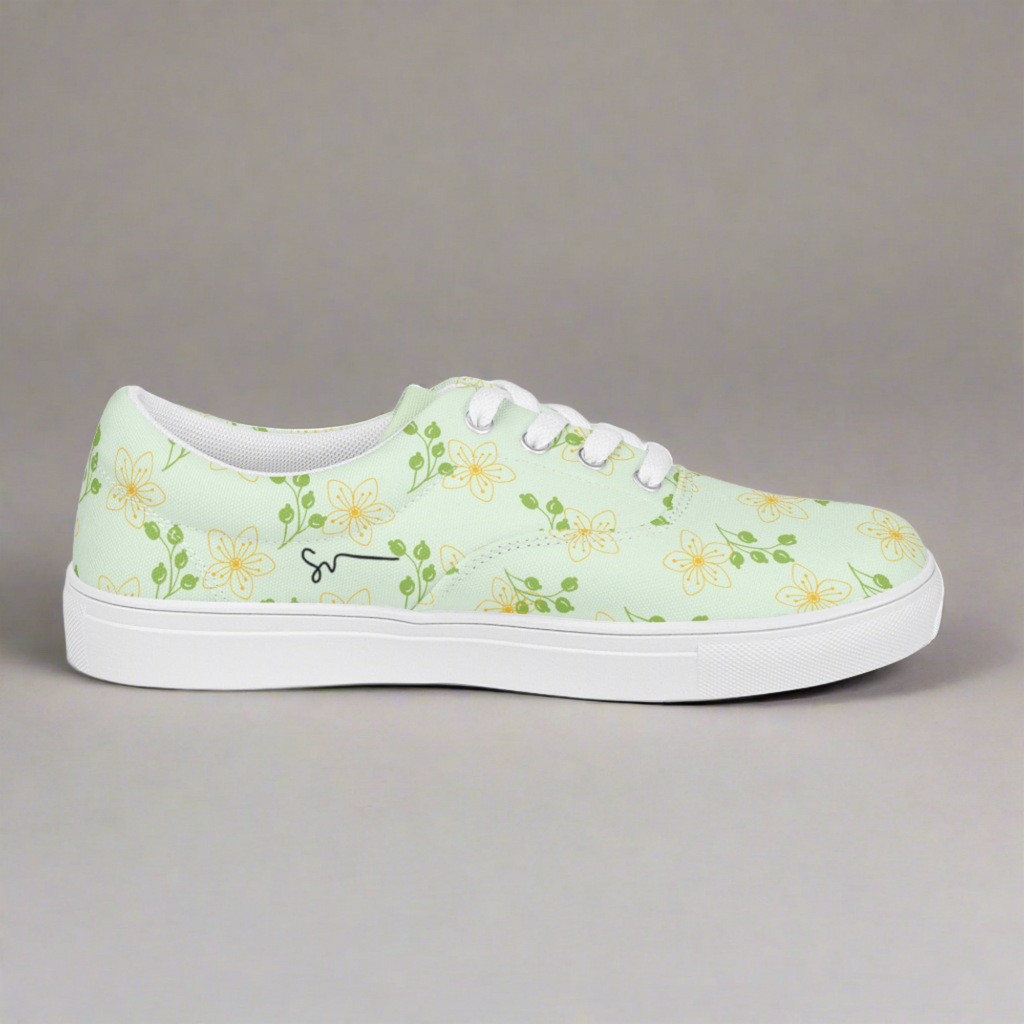 SUCCESS WIRE Blooming Dreams Lace-up Canvas Shoes for Women