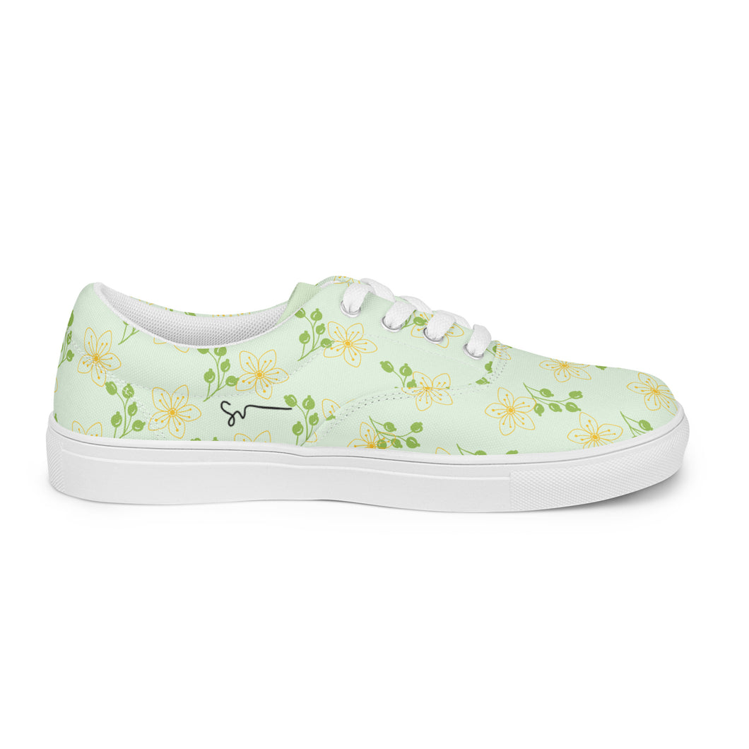 SUCCESS WIRE Blooming Dreams Lace-up Canvas Shoes for Women