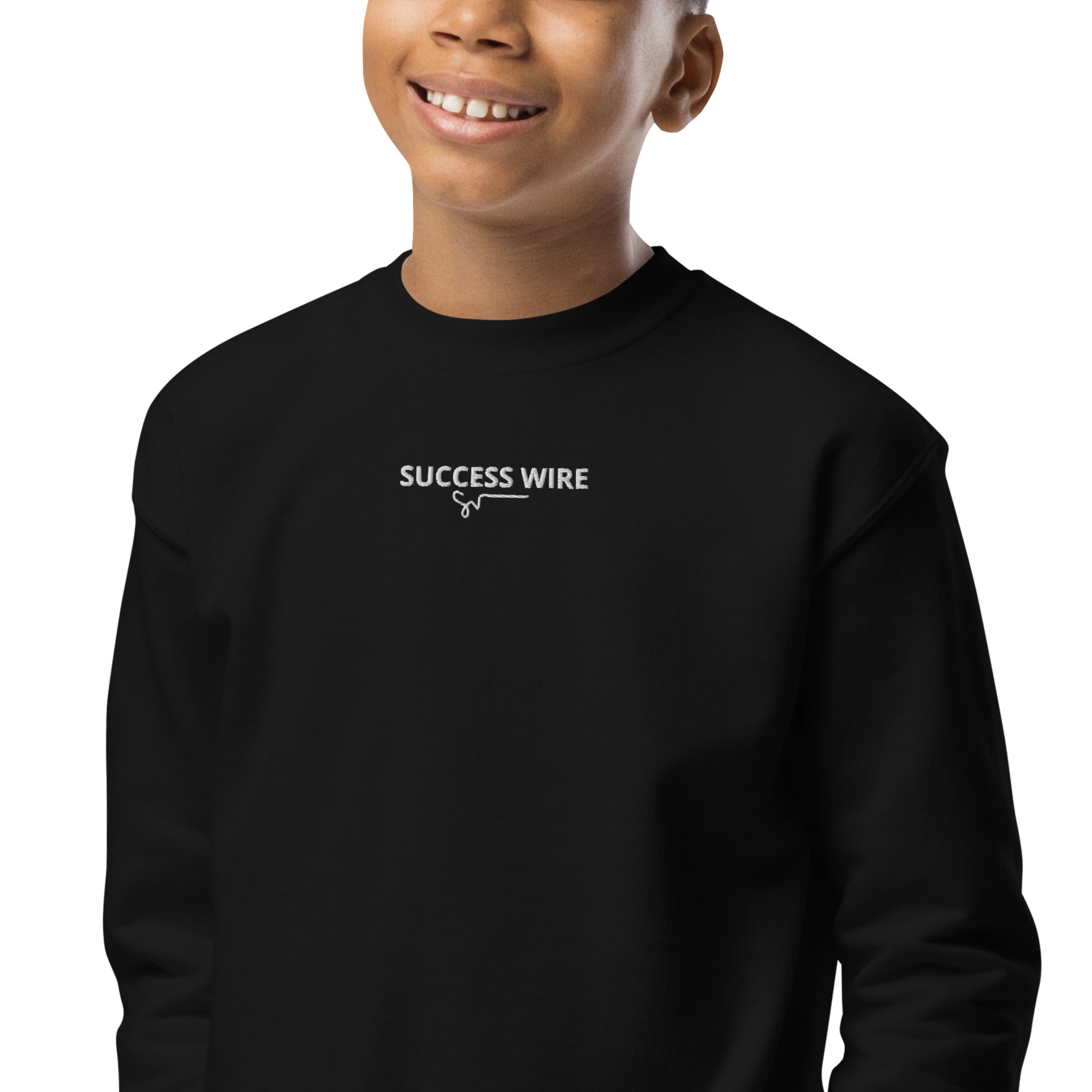 SUCCESS WIRE Unisex Embroidered Crewneck Sweatshirt for Big & Little Kids (XS-XL) (7 Color Variants)