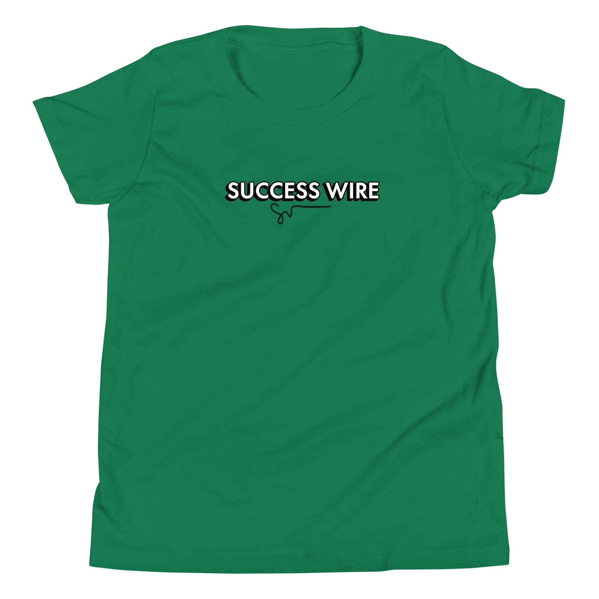 SUCCESS WIRE Unisex Black/White Logo Short Sleeve T-Shirt for Big Kids (S-XL) (8 Color Variants)