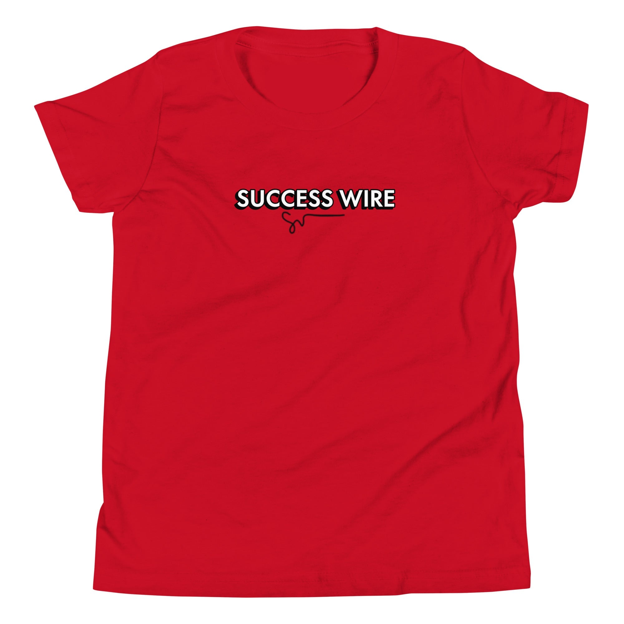 SUCCESS WIRE Unisex Black/White Logo Short Sleeve T-Shirt for Big Kids (S-XL) (8 Color Variants)